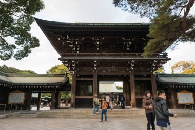 Meiji Jingu 'da turist.