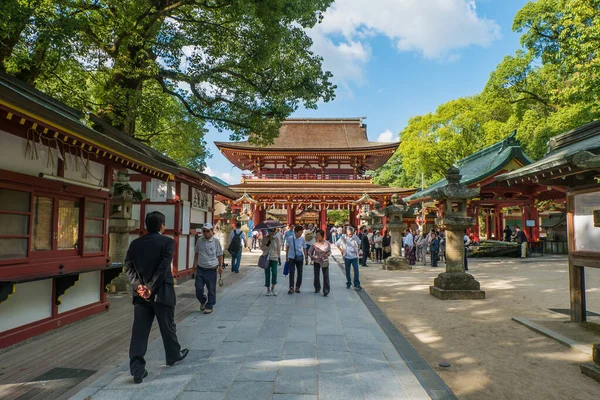 Fukuoka, Japonya - 26 Eylül 2014: Fukuoka 'daki Dazaifu türbesi, 
