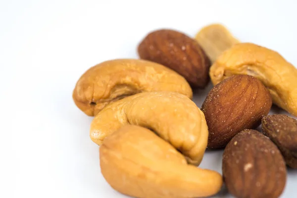 Almonds and cashew nuts — Stock Photo, Image