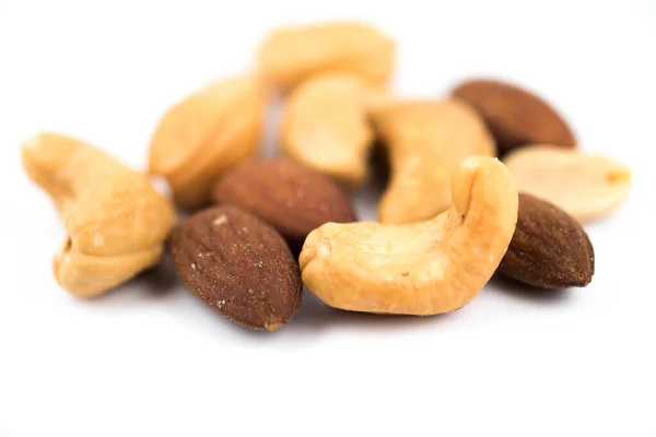 Almonds and cashew nuts — Stock Photo, Image