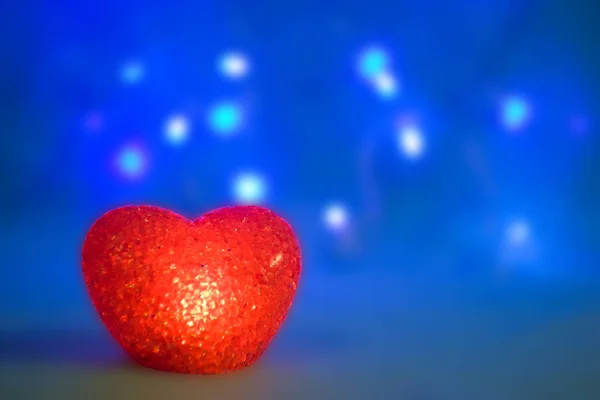 Self-made illustration of the heart made of red and blue fire — Stock Photo, Image