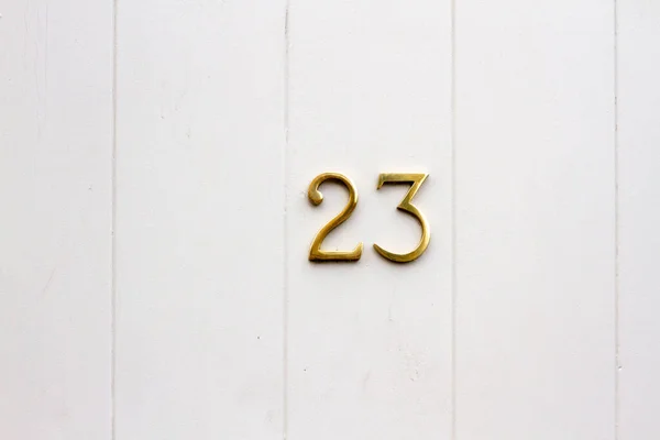 Будинок Номер Білих Дерев Яних Дверях Лондоні Англія — стокове фото