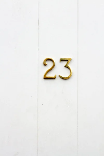 House Number White Wooden Front Door London England — Stock Photo, Image