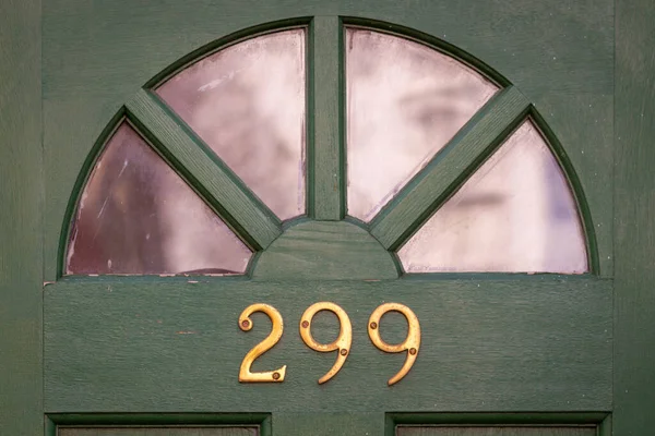 Будинок Номер 299 Зелених Дерев Яних Вхідних Дверях Лондоні Англія — стокове фото
