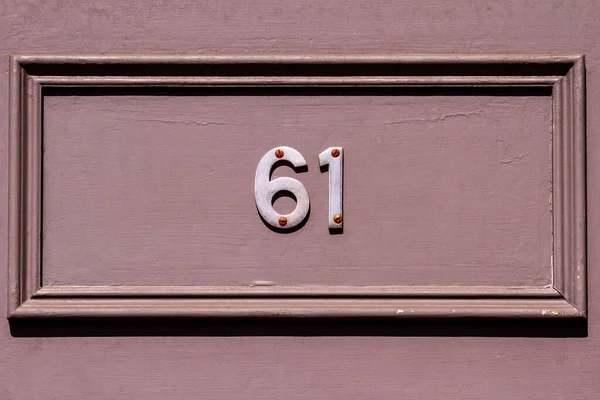 Maison Numéro Dans Cadre Bois Sur Une Porte Maison Londres — Photo