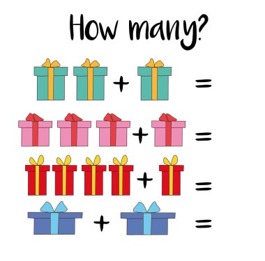 Ne kadar itiraz. Okul öncesi etkinlik sayımı. Yazdırılabilir çalışma kağıdı. Çocuklar, yeni yürümeye başlayanlar ve okul öncesi çocuklar için eğitici bir oyun. Matematik ödevi. Matematik, sayılar öğreniliyor. Toplama görevleri