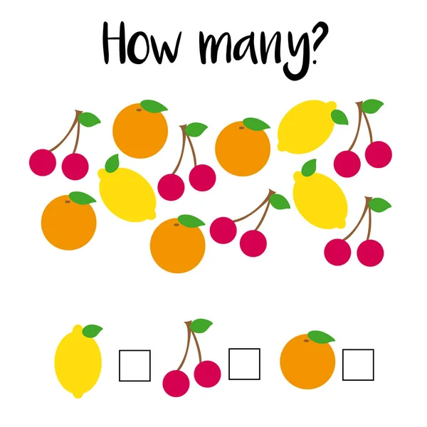 How Many Objects Preschool Counting Activities Printable Worksheet Educational Game — Stock Photo, Image