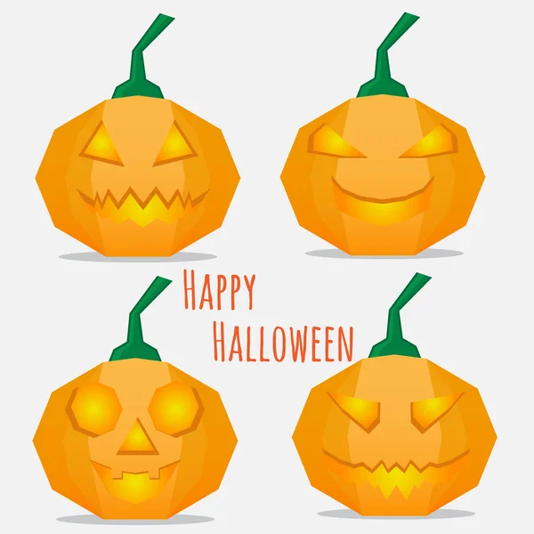 Set of pumpkins halloween — Stock Vector