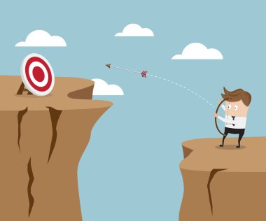 işadamı kullanmak için hedefi vurmak ok ve yay