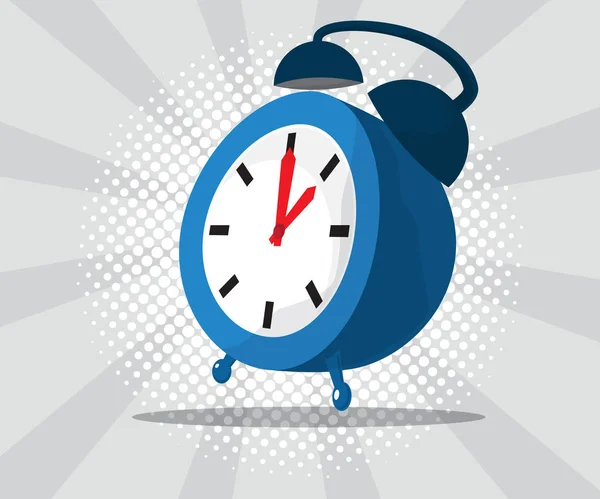 Reloj despertador abstracto con estallido y medio tono de fondo — Vector de stock