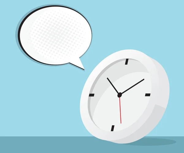 Saat simgesi ile konuşma balonu ve noktalı resim — Stok Vektör