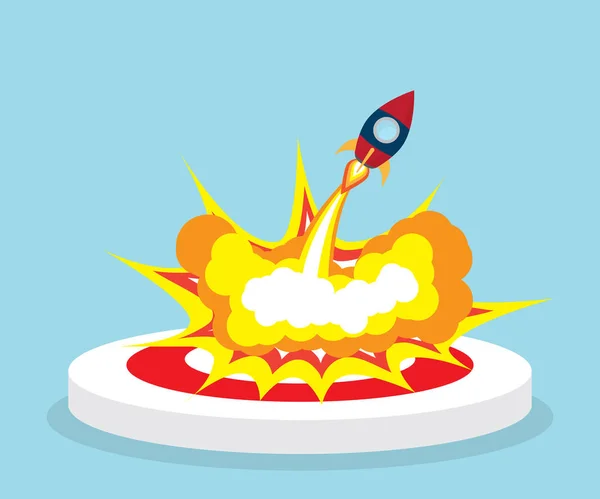 Rocket launch fron dart styrelse mål — Stock vektor