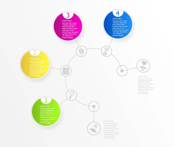 Abstrakte Kreis Timeline Infografik Hintergrund — Stockvektor