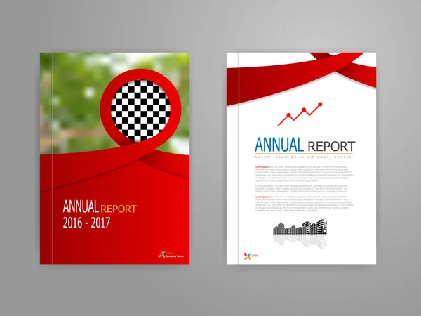 Illustration of red ribbon annual report cover — Stock Vector