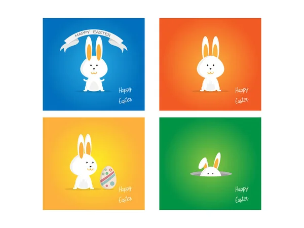Easter rabbit, bunny on colorful background — Stock Vector