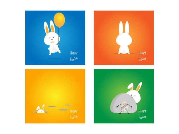 Velikonoční králík, králíček na barevné pozadí — Stockový vektor