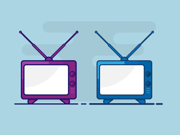 Illustration de vieux fond vectoriel plat de conception de télévision — Image vectorielle