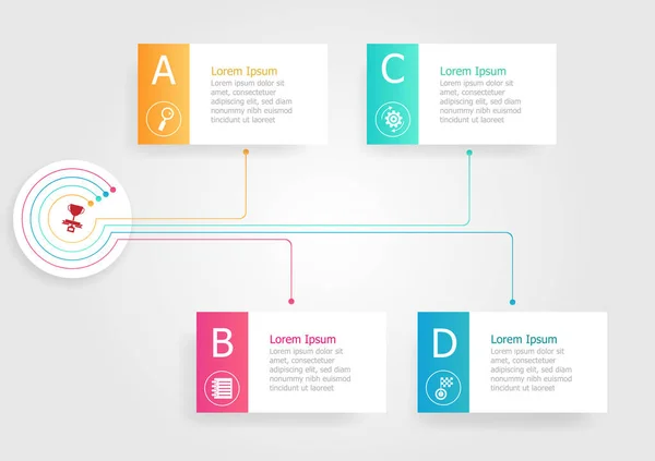 Obrázek prvku infografika horizontální moderní strom — Stockový vektor