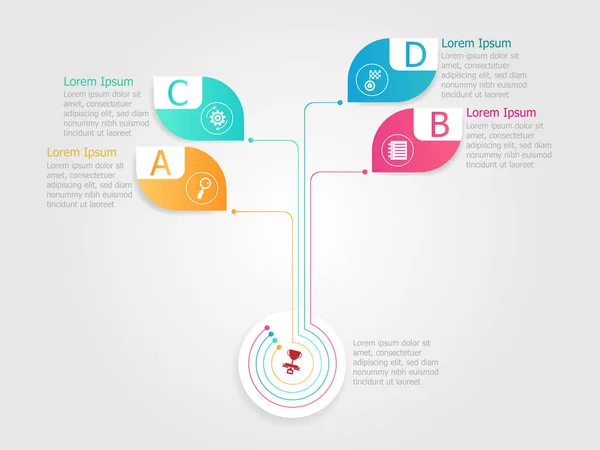 Ilustrace infografika prvku moderní strom — Stockový vektor