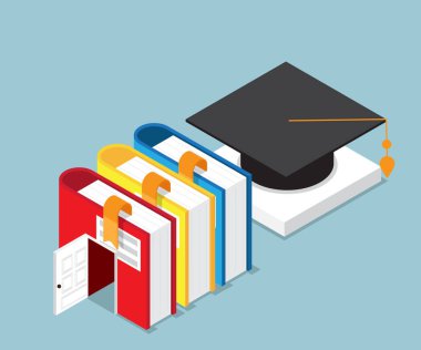 Eğitim kavramı, kitaplar başarı eğitim vektörünün kapısıdır 