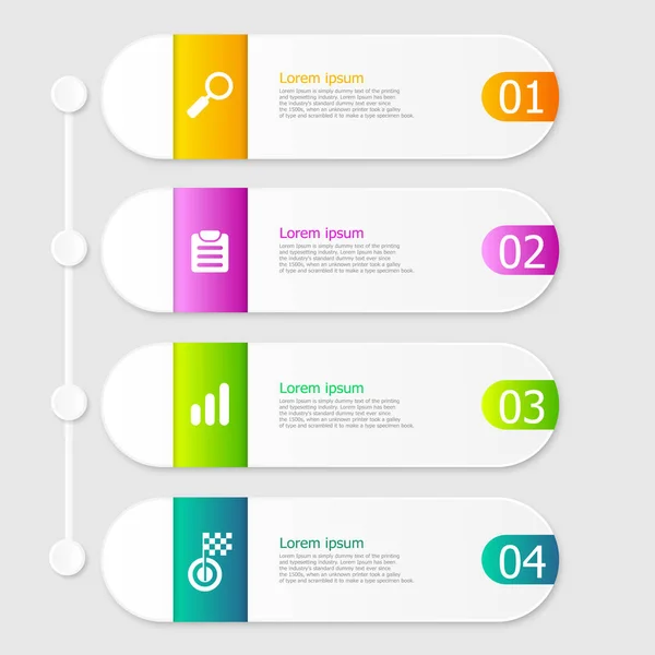 Illustration des Layouts der Infografik-Elemente in 4 Schritten — Stockvektor