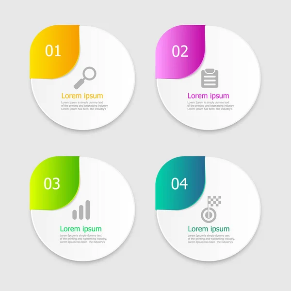 Illustration der Kreis-Infografik-Elemente Layout 4 Optionen vec — Stockvektor