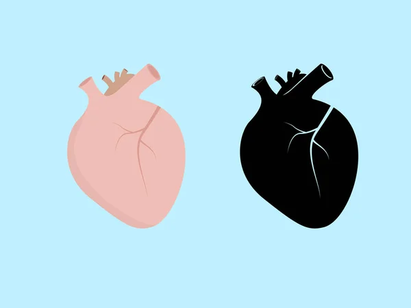 Herzform mit Farbe und Schwarz — Stockvektor