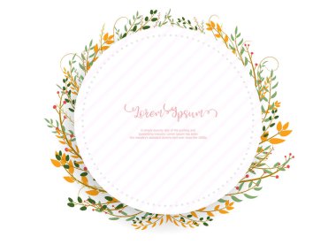 Çemberin arka planında soyut renkli çiçekler