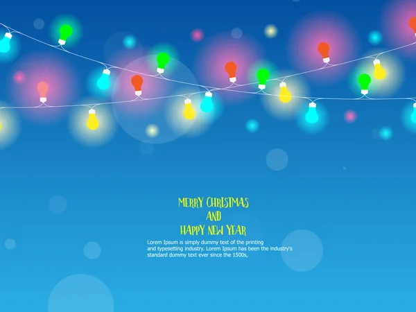 Merry christmas and happy new year background with lighting — ストックベクタ