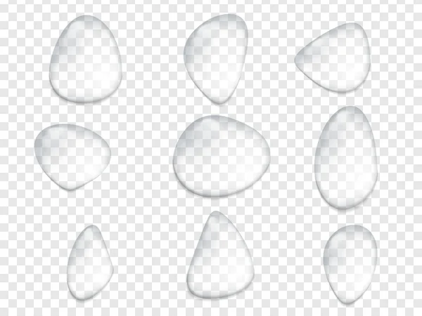 Set of water drops with transparency background — 스톡 사진