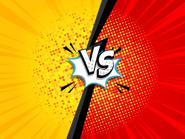 Versus, vs cómic, arte pop vector ilustración fondo — Vector de stock