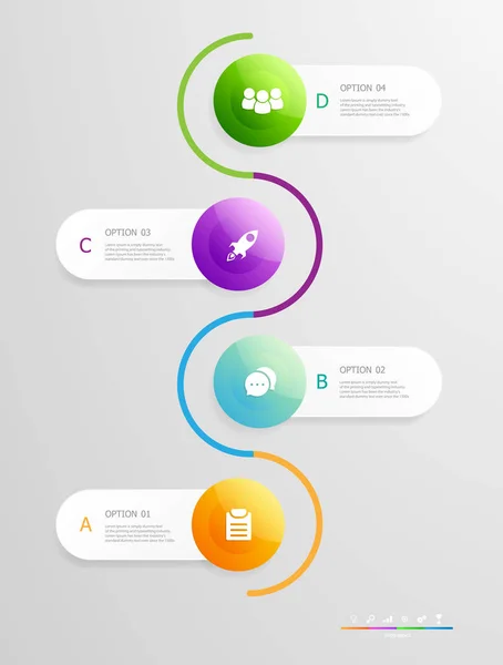 Infografías verticales 4 pasos para la presentación de negocios vector i — Vector de stock