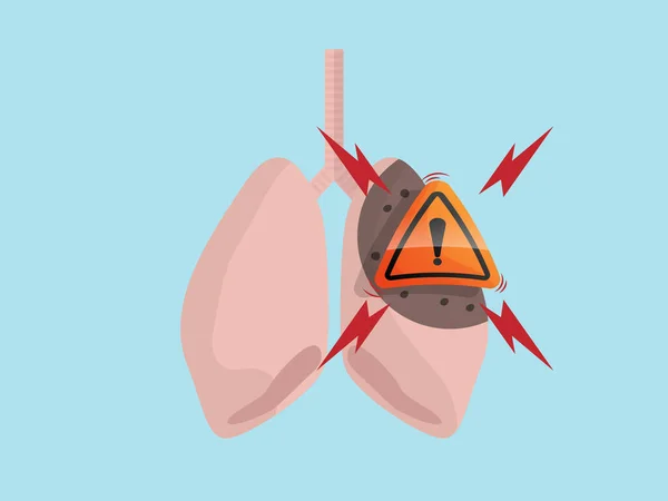 Aandacht Voor Menselijke Long Ncov Virus Detector Vector Illustratie Plat — Stockvector