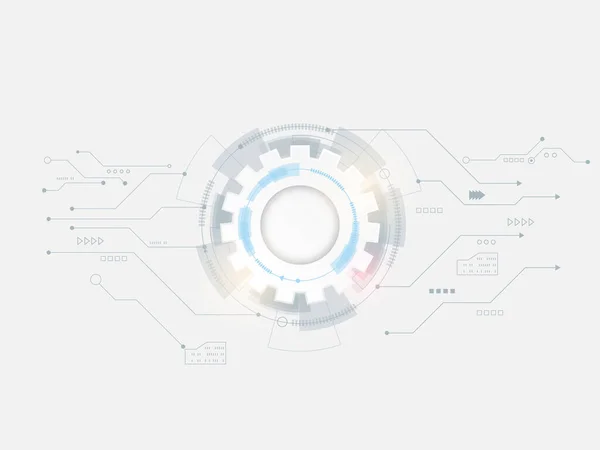 Technologie Abstraite Engrenages Roue Cercle Fond Vectoriel Illustration — Image vectorielle