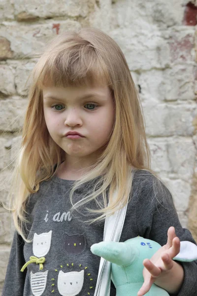 Портрет Маленькой Девочки Открытом Воздухе — стоковое фото