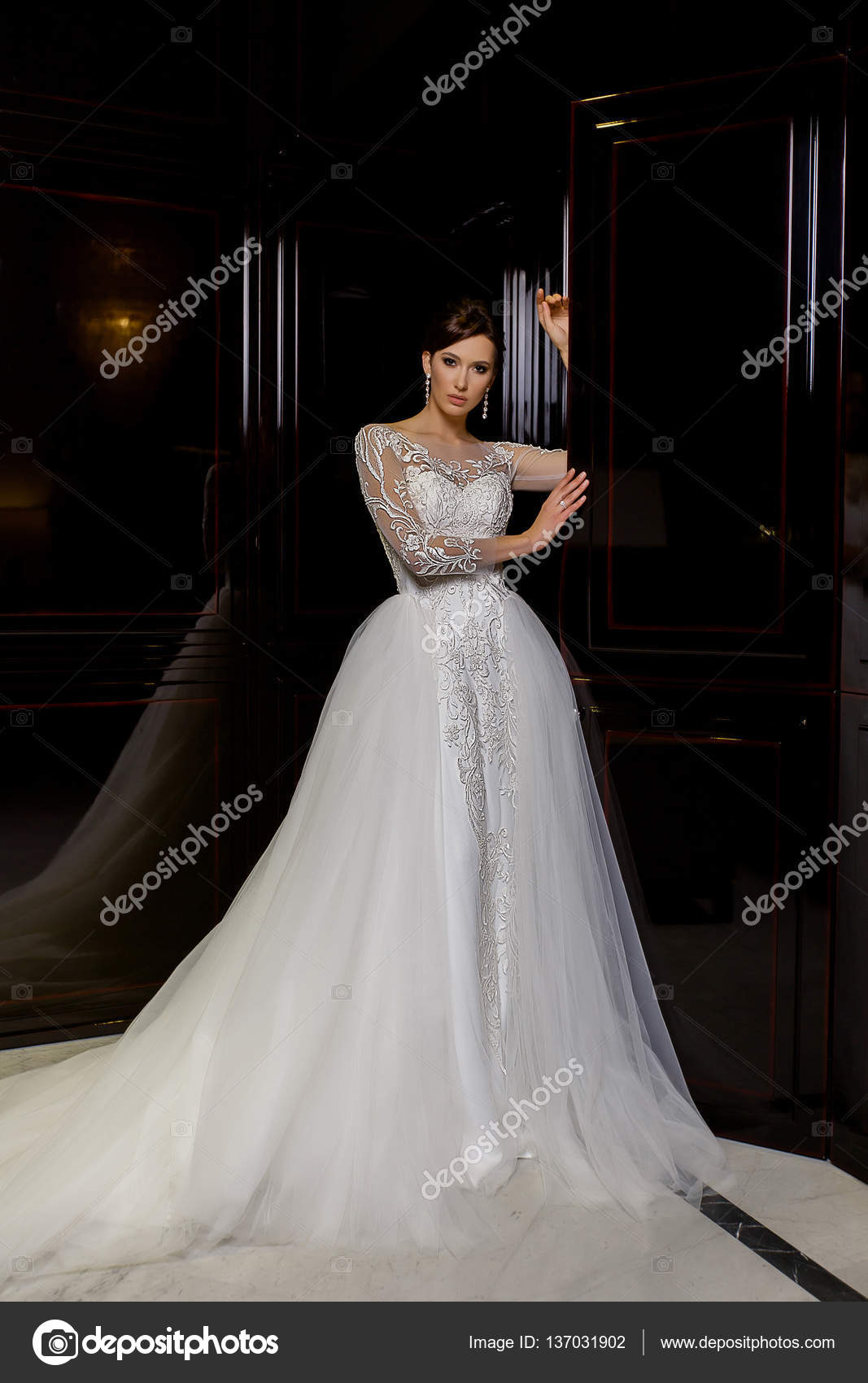 Young Girl In Wedding Dress In Park Posing For Photographer. Sunny Weather,  Summer. Stock Photo, Picture and Royalty Free Image. Image 87990121.