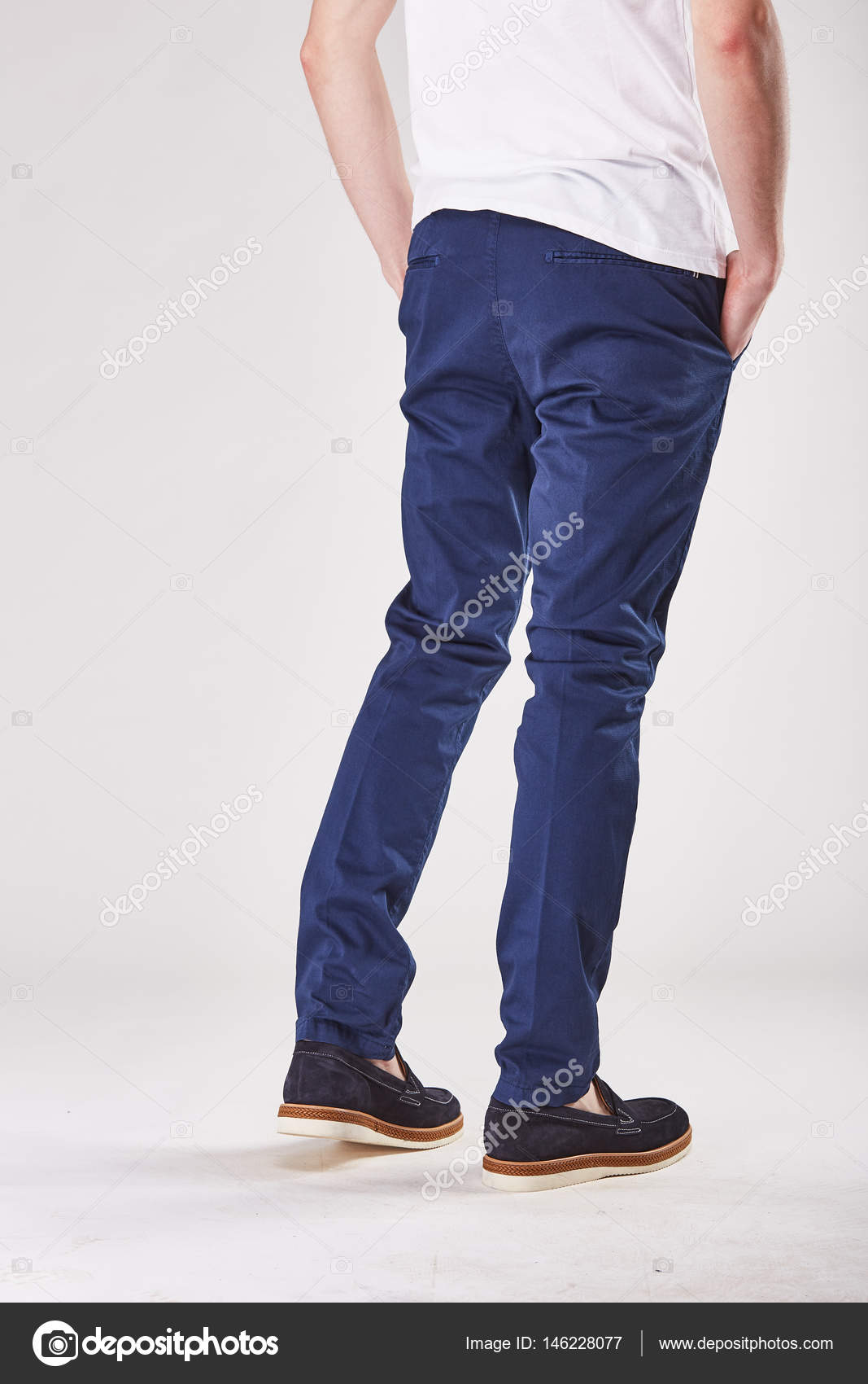 Blue chinos black shoes cheap