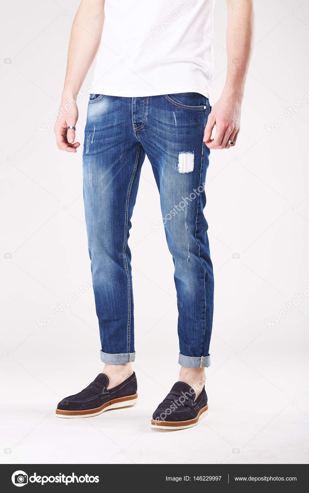 trendy blue jeans