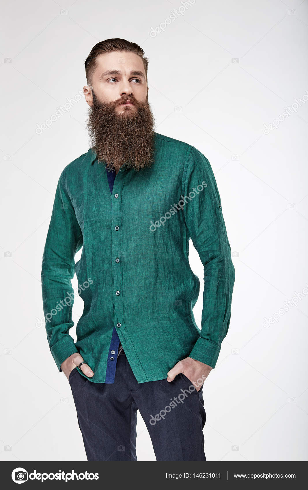 green shirt and blue pants
