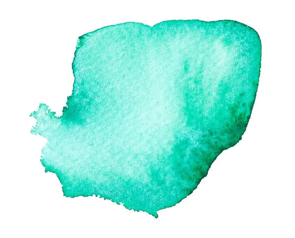 Streszczenie Zielony Akwarela Miejscu Izolowane Białym Tle Kolorowy Plusk Akwareli — Zdjęcie stockowe