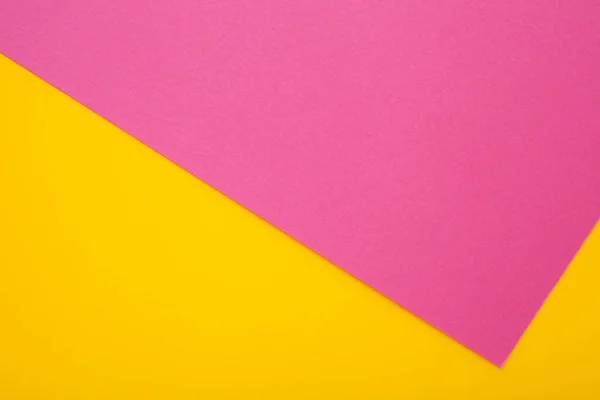 Rózsaszín Sárga Papír Háttér Két Színes Fényes Papír Textúra Felső Stock Kép
