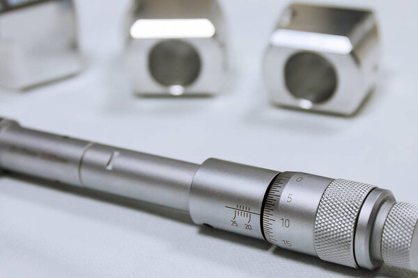 Calibration Bore micrometer. Device for accurate measurement of hole diameter.