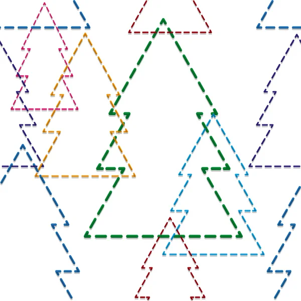 Árvores coloridas simples tracejado - fundo sem costura — Vetor de Stock