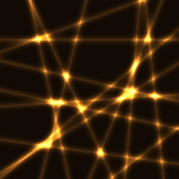 Bardzo ciemne tło z blured złote Promienie laserowe — Wektor stockowy
