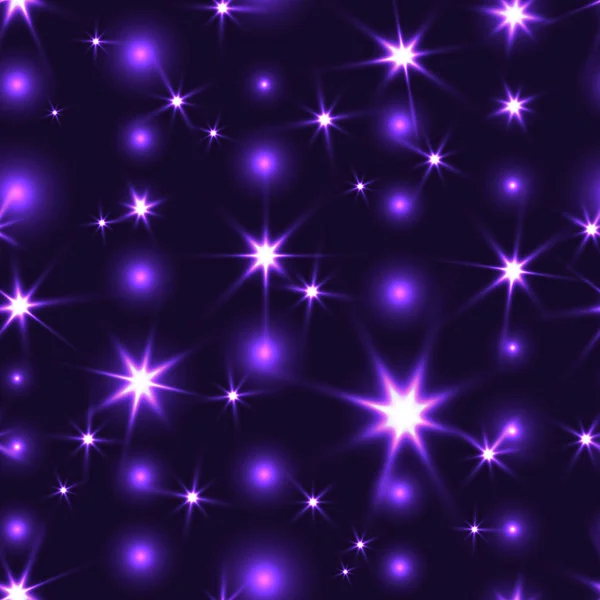Фіолетовий безшовний фон з блискучим різдвяним ланцюжком — стоковий вектор