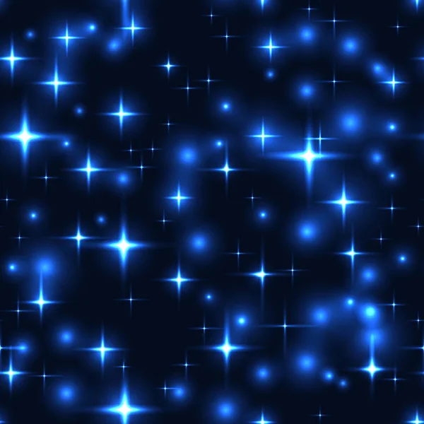 Fondo sin costuras con estrellas azules y desenfoque — Archivo Imágenes Vectoriales