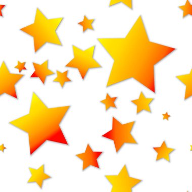 Beyaz arka plan üzerinde basit seamless modeli - turuncu yıldız 