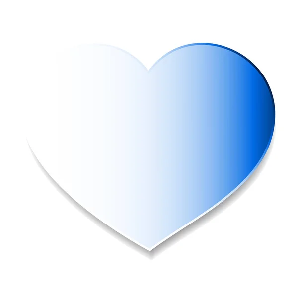 Corazón de papel simple de lujo con sombra en color azul — Vector de stock