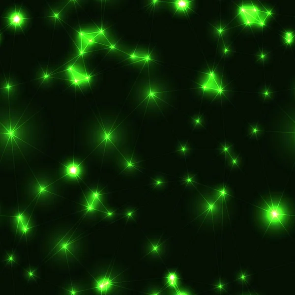 Dunkles modernes niedriges Polygon nahtloses Muster in grünen Farben — Stockvektor