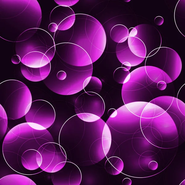 Seamless background with purple transparent glowing circles — Stock Vector